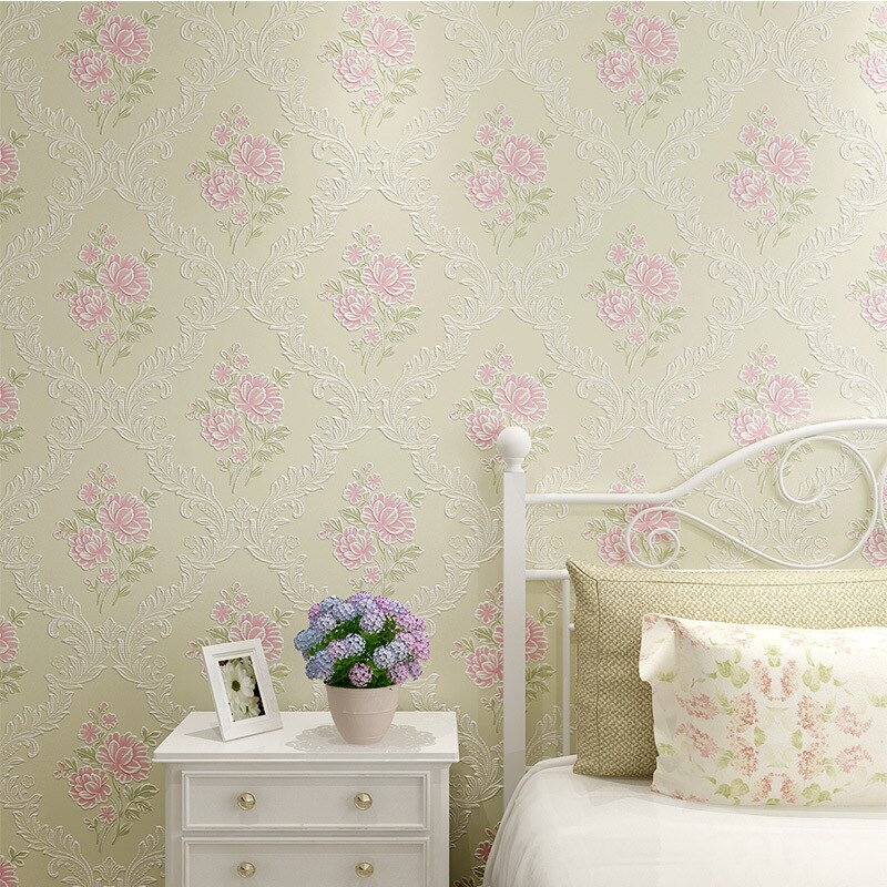 Colomac  Ÿ  - §   Ž 3D   β ħ TV    /Colomac european style non-woven flower pattern living room 3D wallpaper roll thicken  b